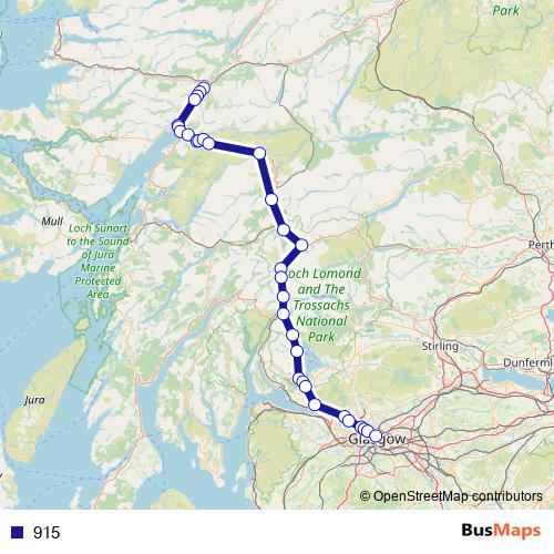 915 bus Line Map