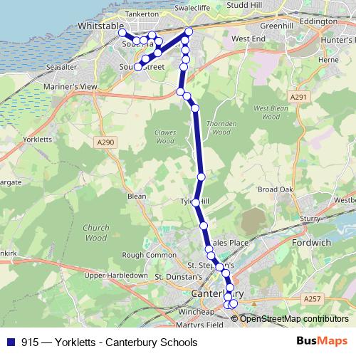 915 bus Line Map