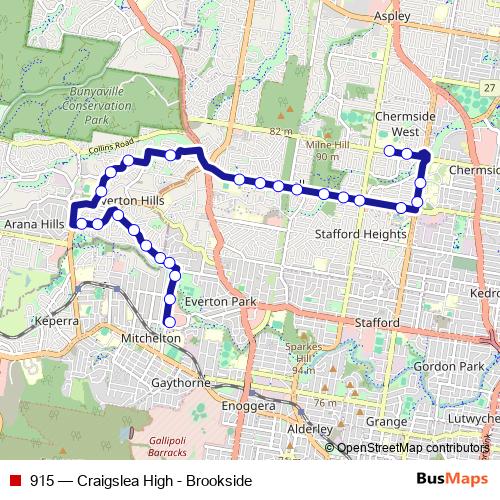 915 bus Line Map