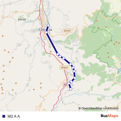 382 A A bus Line Map