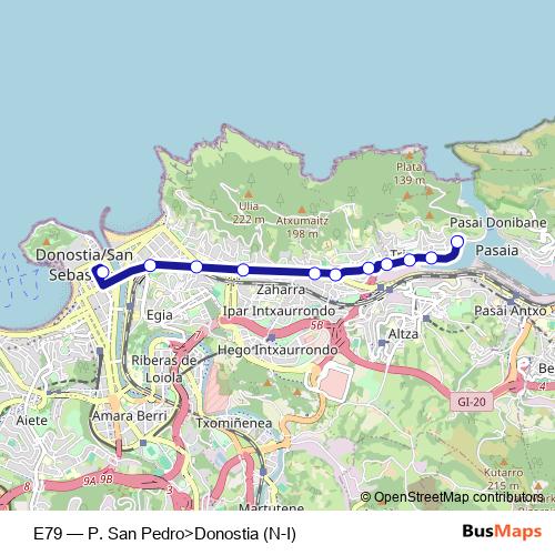 E79 bus Line Map