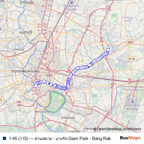 1-45 (115) bus Line Map