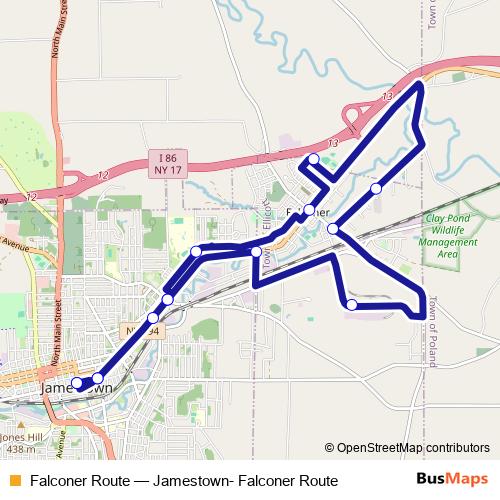 Falconer Route bus Line Map