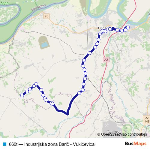860t bus Line Map