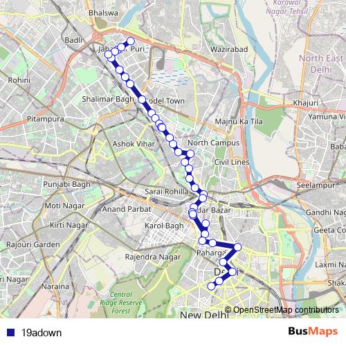 19adown bus Line Map