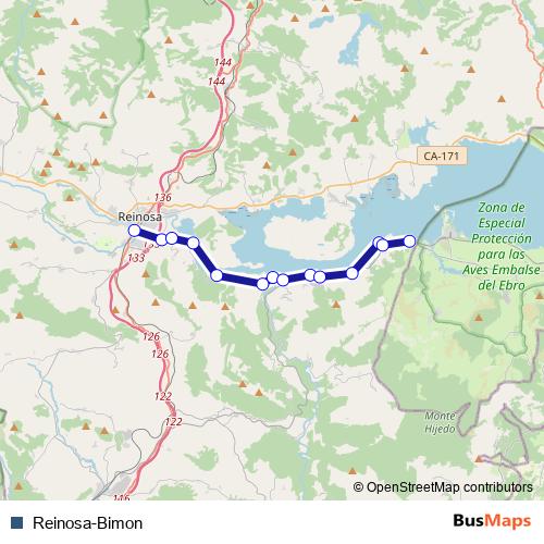 Reinosa-Bimon bus Line Map