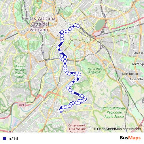 n716 bus Line Map