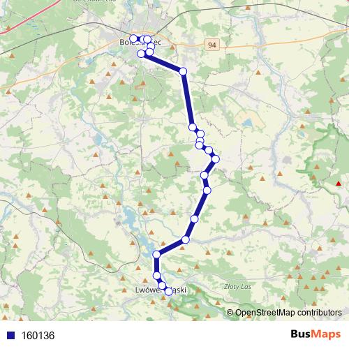 160136 bus Line Map