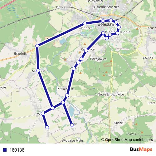 160136 bus Line Map