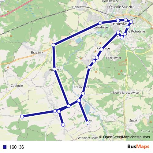 160136 bus Line Map