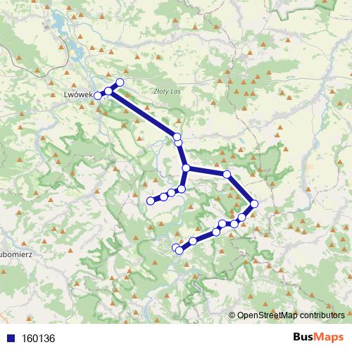 160136 bus Line Map