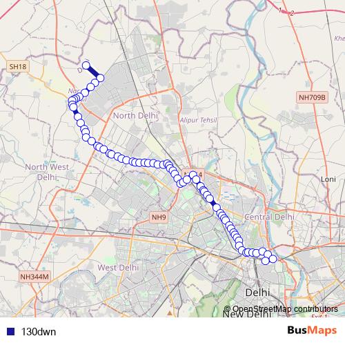 130dwn bus Line Map