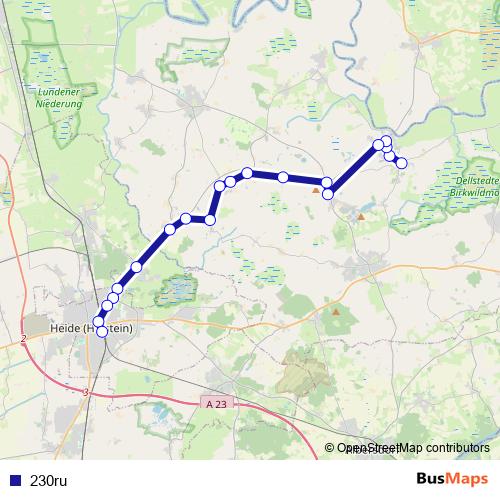 230ru bus Line Map