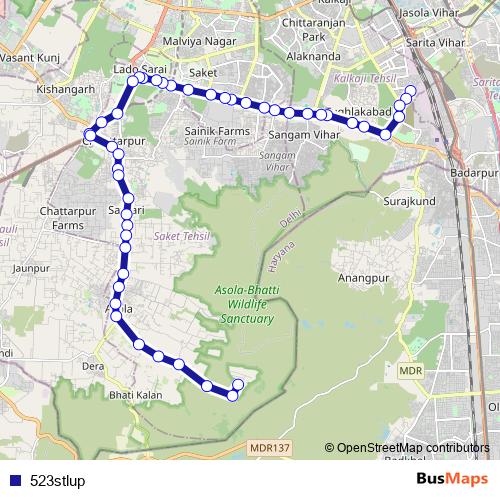 523stlup bus Line Map