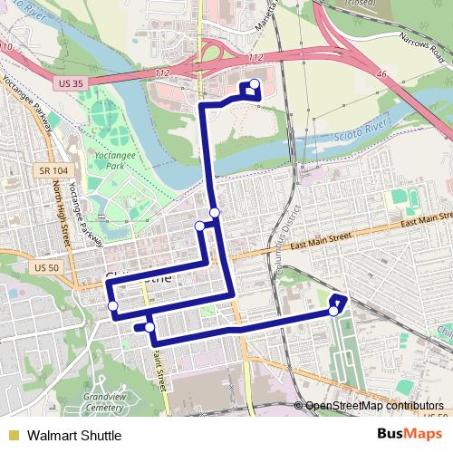 Walmart Shuttle bus Line Map