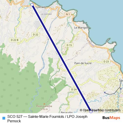 SCO 527 bus Line Map