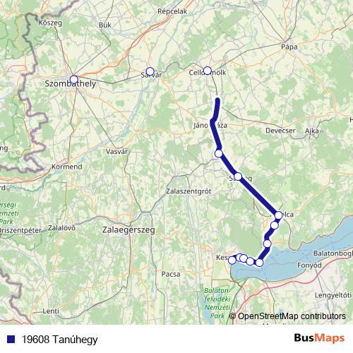 19608 Tanúhegy rail Line Map