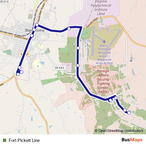 Fort Pickett Line bus Line Map