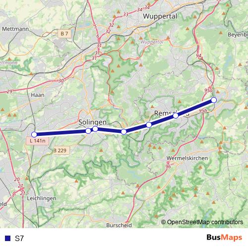 S7 bus Line Map