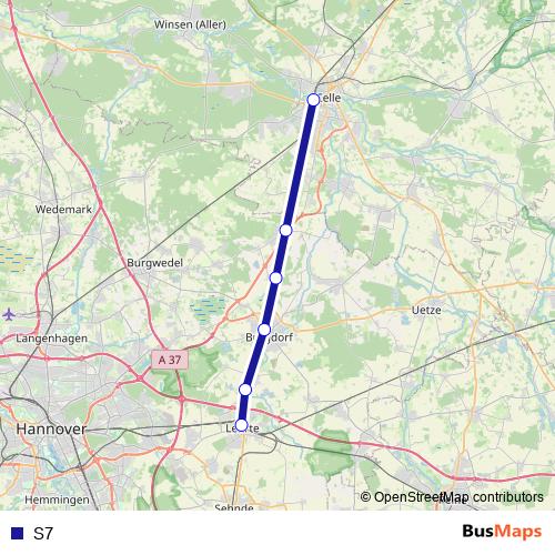 S7 bus Line Map