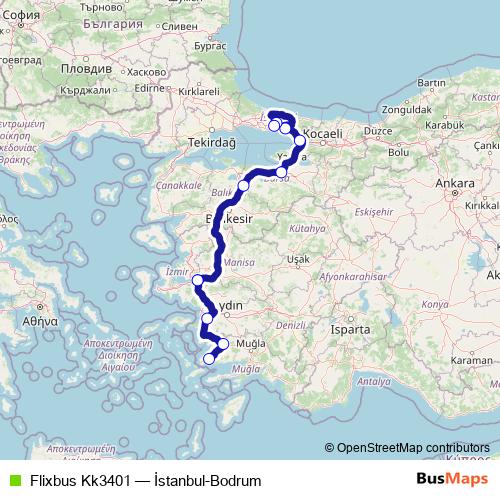 Flixbus Kk3401 bus Line Map