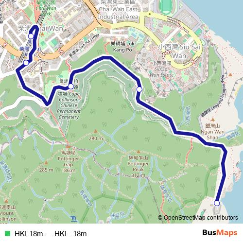 HKI-18m bus Line Map