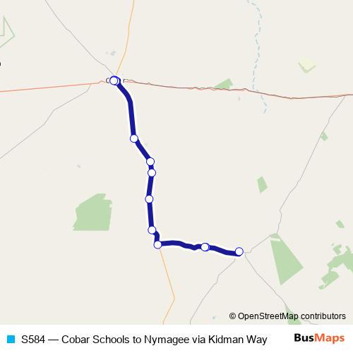 S584 bus Line Map