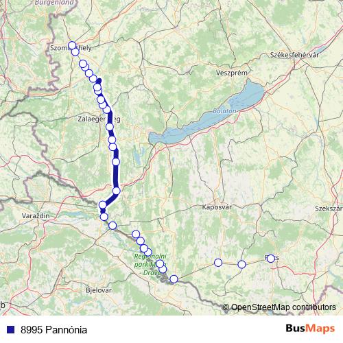 8995 Pannónia rail Line Map