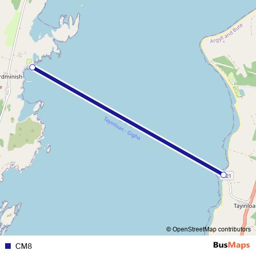 CM8 ferry Line Map