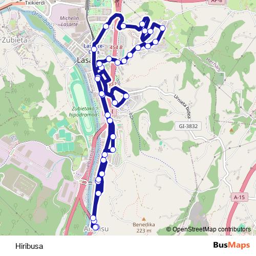 Hiribusa bus Line Map