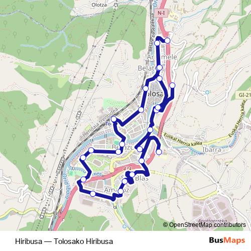 Hiribusa bus Line Map