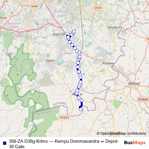 356-ZA D38g-Kdms bus Line Map