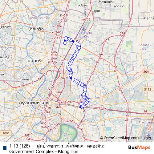 1-13 (126) bus Line Map