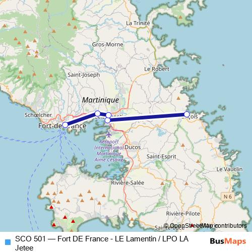 SCO 501 bus Line Map