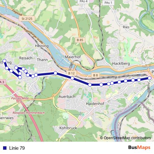 Linie 79 bus Line Map