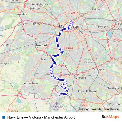 Navy Line tram Line Map