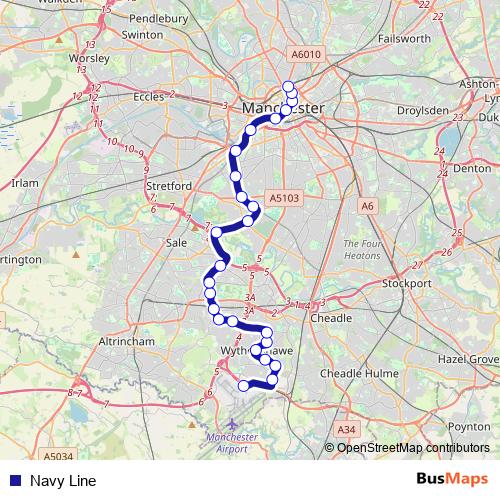 Navy Line tram Line Map