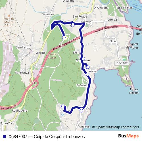 Xg847037 bus Line Map