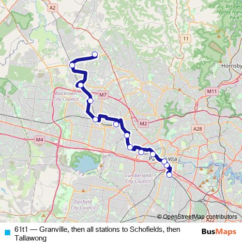 61t1 bus Line Map
