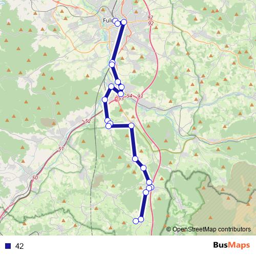 42 bus Line Map