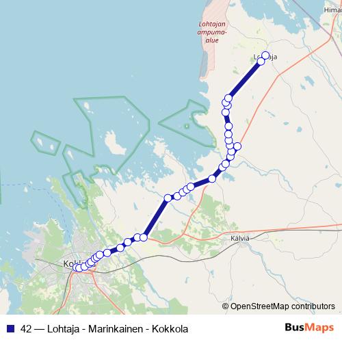 42 bus Line Map
