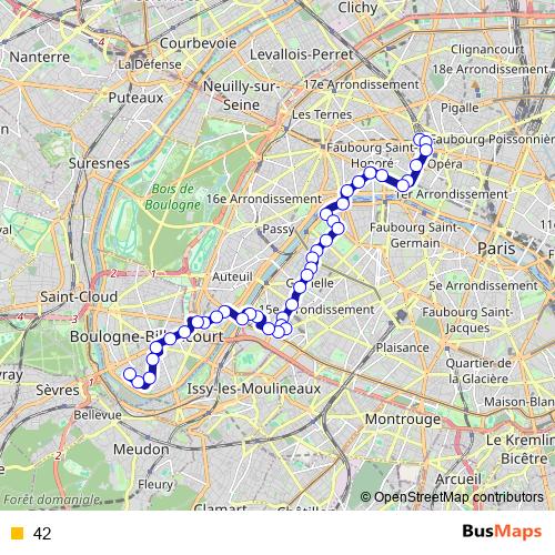 42 bus Line Map