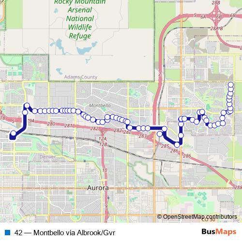 42 bus Line Map
