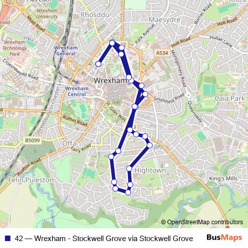 42 bus Line Map