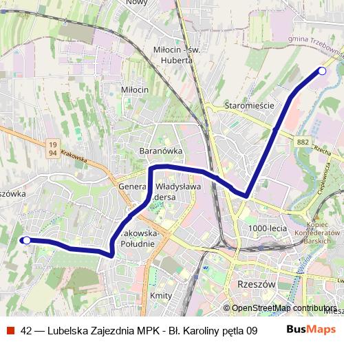 42 bus Line Map