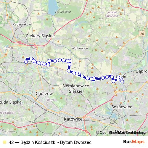 42 bus Line Map