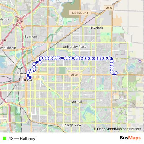 42 bus Line Map