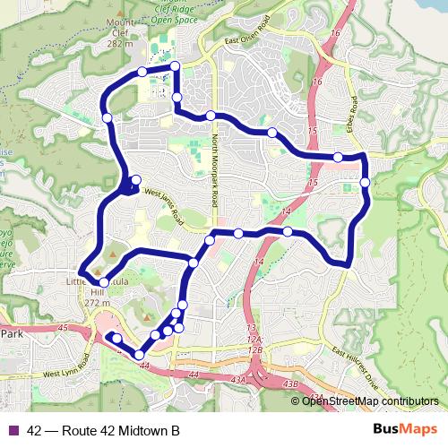 42 bus Line Map