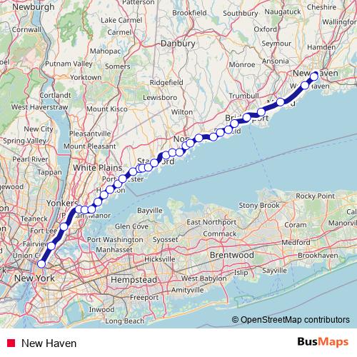 New Haven rail Line Map
