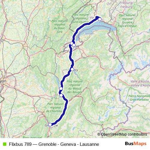 Flixbus 789 bus Line Map